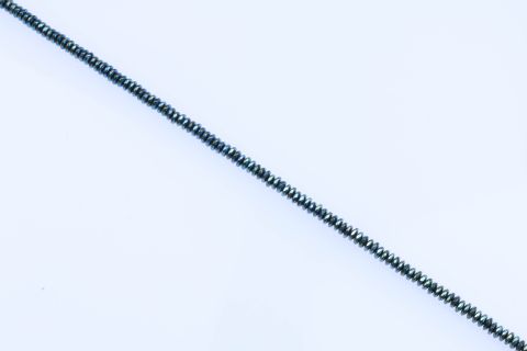 Strang Hematite, grün, Rondell, facettiert, 3x8mm, 40cm