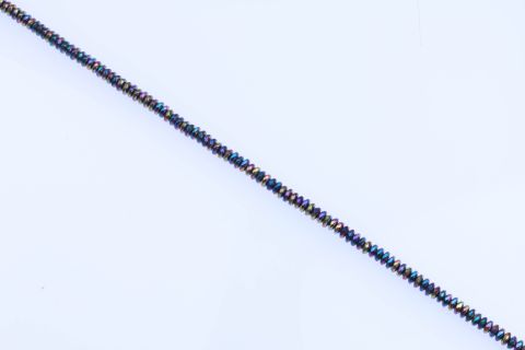 Strang Hematite, bunt regenbogen, Rondell, facettiert, 3x8mm, 40cm