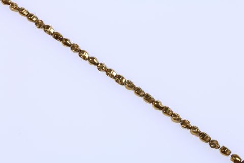 Strang Hematite, gold, Totenkopf, 8mm, 43cm