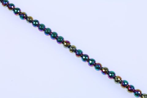 Strang Hematite, regenbogen bunt, Kugel facettiert, 12mm, 40cm