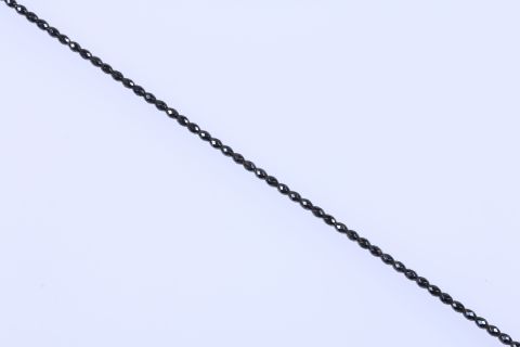 Strang Hematite, schwarz, Olive facettiert, 4x6mm, 40cm