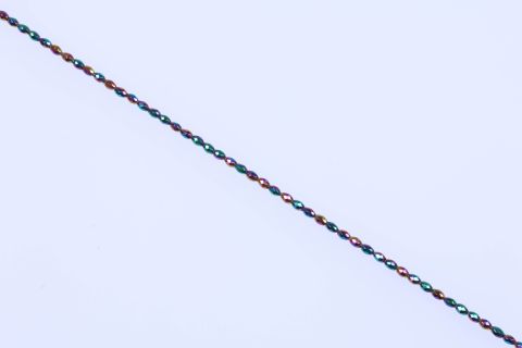 Strang Hematite, bunt regenbogen, Olive, facettiert, 4x6mm, 38cm