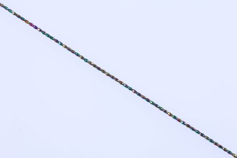 Strang Hematite, bunt regenbogen, Olive, facettiert, 3x5mm, 38cm