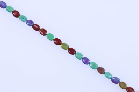 Strang Howlite, lila grün braun, oval, 13x18mm, 40cm