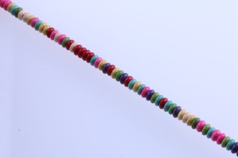 Strang Howlite, bunt, Rondell, 6mm, 45cm