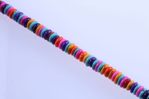 Strang Howlite, bunt, Rondell, 10mm, 45cm