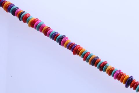 Strang Howlite, bunt, Rondell, 10mm, 45cm