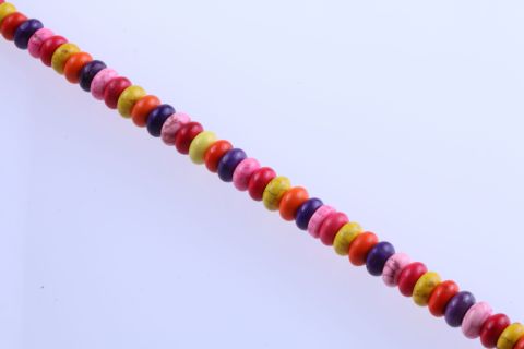 Strang Howlite, bunt, Rondell, 10mm, 45cm