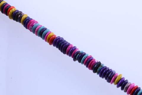 Strang Howlite, bunt, Rondell, 10mm, 45cm