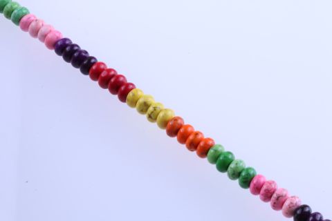 Strang Howlite, bunt, Rondell, 10mm, 45cm