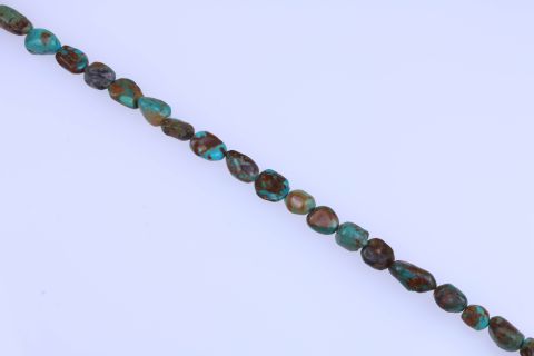 Strang Türkis, grün braun, Brocken, 12x15mm, 40cm