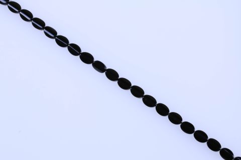 Strang Onyx, schwarz, oval gebogen, 13x18mm, 40cm