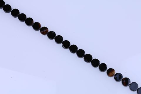 Strang Onyx, schwarz, Scheibe, 14mm, 39cm