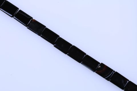 Strang Onyx, schwarz, Rechteck, 25x35mm, 39cm