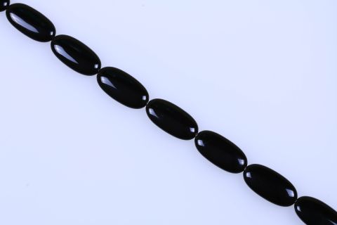 Strang Onyx, schwarz, oval, 25x50mm, 40cm