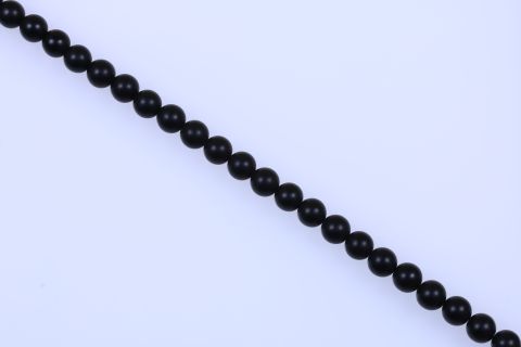 Strang Onyx, schwarz, Kugel matt, 16mm, 39cm