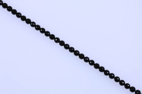 Strang Onyx, schwarz, Kugel facettiert, 12mm, 39cm