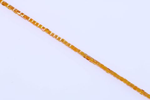 Strang  Glas, orange, Würfel facettiert, 6X6mm, 57cm