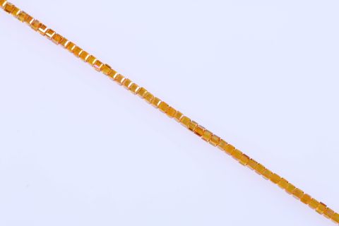 Strang  Glas, orange, Würfel facettiert, 6X6mm, 57cm