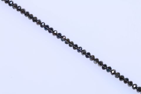 Strang  Glas, bunt silber, Rondell facettiert, 8x10mm, 58cm