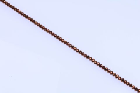 Strang  Glas, kupfer, Rondell facettiert, 6x8mm, 41cm
