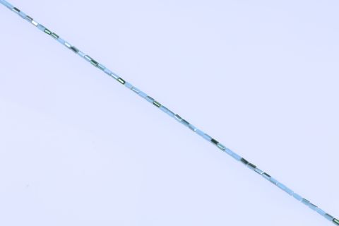 Strang  Glas, blau hell grün, Rechteck facettiert, 4x7mm, 54cm