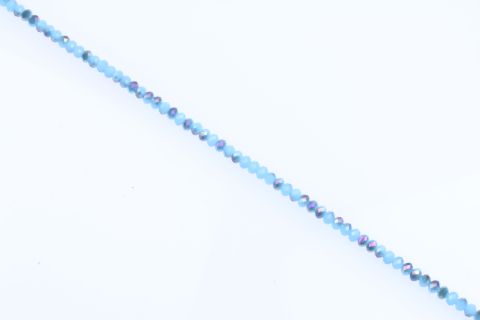 Strang  Glas, blau hell dunkel, Rondell facettiert, 6x8mm, 41cm