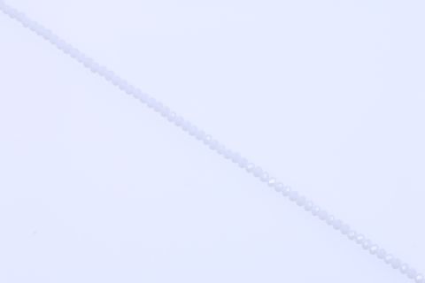 Strang  Glas, weiß, Rondell facettiert, 4x6mm, 40cm