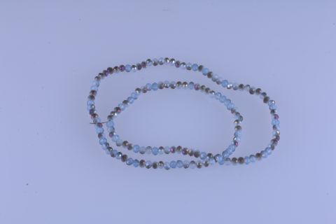 Strang  Glas, blau lila, Rondell facettiert, 3x4mm, 46cm