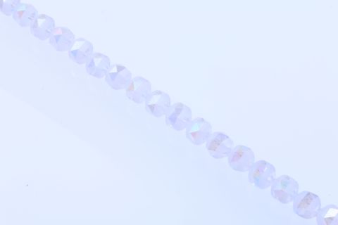 Strang  Glas, weiß transparent, Kugel facettiert, 12mm, 56cm