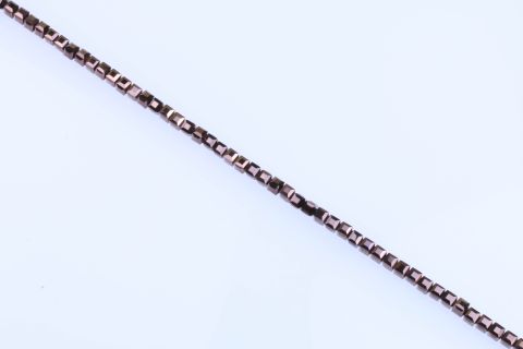 Strang  Glas, braun, Würfel facettiert, 8x8mm, 52cm