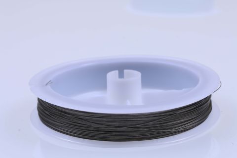 Rolle Draht Nylon ummantelt 100m, silber, 0,3mm