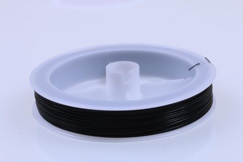 Rolle Draht Nylon ummantelt 100m, schwarz, 0,3mm