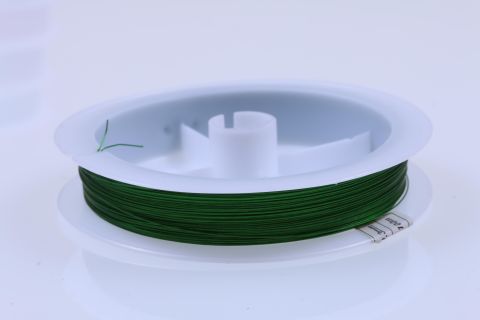 Rolle Draht Nylon ummantelt 100m, grün, 0,3mm,