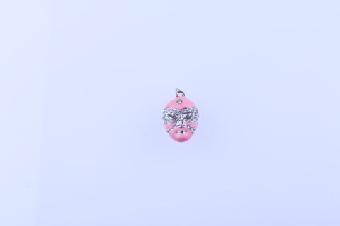 Anhänger Maske rosa mit Strass, 2,2cmx1,6cm, Metall