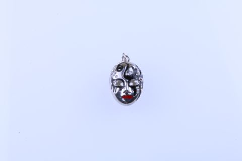 Anhänger Maske schwarz mit Strass, 2,8cmx2cm, Metall