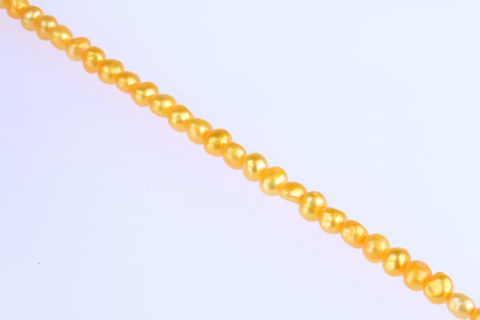 Strang Süsswasser, gelb mais, barock potatoe, 6x6mm, 40,5cm