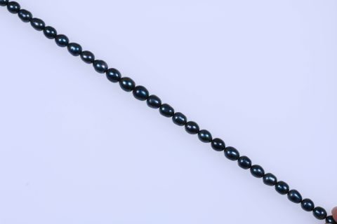 Strang Süsswasser, grün dunkel, oval barock, 10-12mm, 40cm