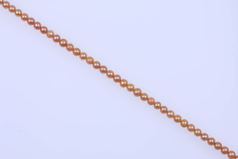 Strang Süsswasser, gold ocker, rund, 10x10mm, 40cm