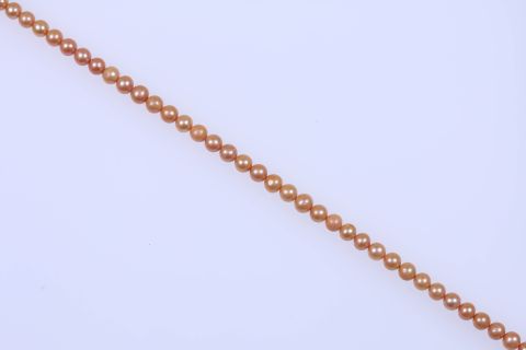 Strang Süsswasser, gold ocker, rund, 10x10mm, 40cm