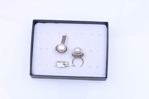 Ring Süsswasser,925 Silber, weiss,rund ,15mm 1 stück