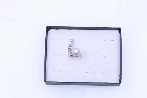 Ring Süsswasser,925 Silber, weiss,rund ,15mm 1 stück