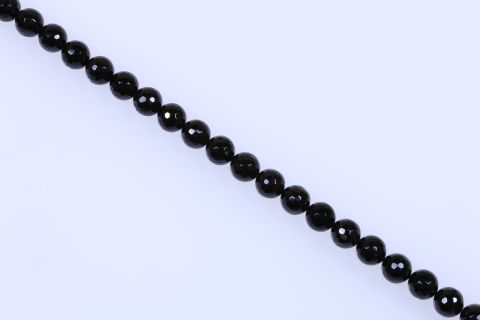 Strang Turmalin, schwarz, Kugel facettiert, 12mm, 39cm