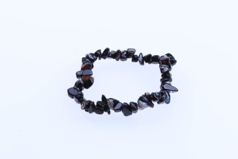 Armband Onyx Splitter, schwarz, 8mm, auf Gummi