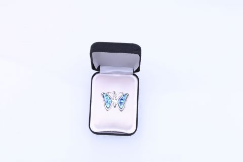 Anhänger Schmetterling,925 Silber,Paua,23x32mm,Blau
