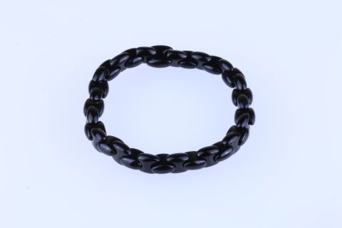 Armband Onyx Knochen, schwarz, 8mm, auf Gummi