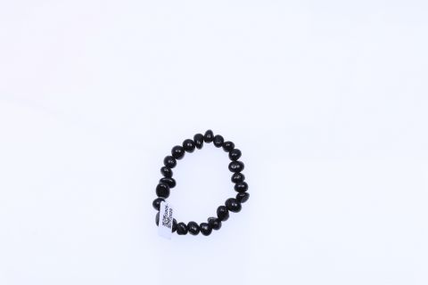 Armband Obsidan, Brocken, schwarz, auf Gummi, 19cm