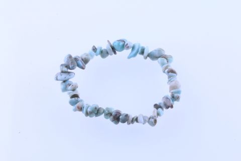 Armband Splitter, Larimar, auf Gummi, 8mm breit, 19cm