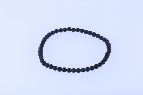 Armband Onyx, schwarz, Kugel, 4mm, matt