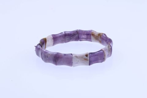 Armband Amethyst, lila, 19cm, auf Gummi